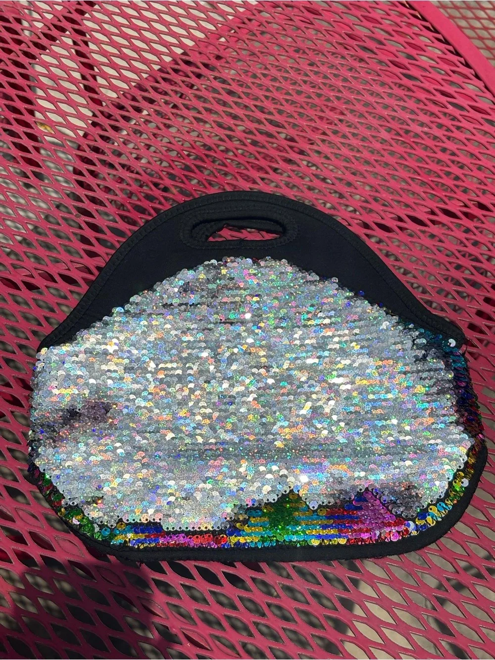 Sequin Rainbow Tote Lunchbox Bag - Multicolor